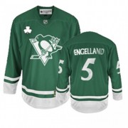 Reebok Pittsburgh Penguins NO.5 Deryk Engelland Men's Jersey (Green Premier St Patty's Day)