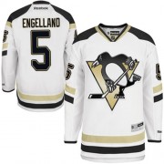 Reebok Pittsburgh Penguins NO.5 Deryk Engelland Men's Jersey (White Authentic 2014 Stadium Series)