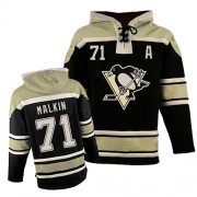 Old Time Hockey Pittsburgh Penguins NO.71 Evgeni Malkin Men's Jersey (Black Premier Sawyer Hooded Sweatshirt)