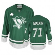 Reebok Pittsburgh Penguins NO.71 Evgeni Malkin Men's Jersey (Green Authentic St Patty's Day)