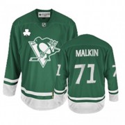 Reebok Pittsburgh Penguins NO.71 Evgeni Malkin Men's Jersey (Green Premier St Patty's Day)