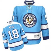 Reebok Pittsburgh Penguins NO.18 James Neal Men's Jersey (Light Blue Premier Third)