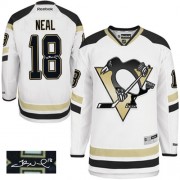 Reebok Pittsburgh Penguins NO.18 James Neal Men's Jersey (White Authentic 2014 Stadium Series Autographed)