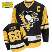 CCM Pittsburgh Penguins NO.68 Jaromir Jagr Men's Jersey (Black Authentic Autographed Throwback)