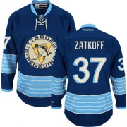 Reebok Pittsburgh Penguins NO.37 Jeff Zatkoff Men's Jersey (Navy Blue Premier Third Vintage)