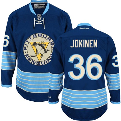 Reebok Pittsburgh Penguins NO.36 Jussi Jokinen Men's Jersey (Navy Blue Premier New Third Winter Classic Vintage)