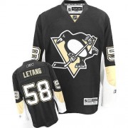 Reebok Pittsburgh Penguins NO.58 Kris Letang Men's Jersey (Black Authentic Home)