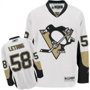 Reebok Pittsburgh Penguins NO.58 Kris Letang Men's Jersey (White Authentic Away)