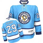 Reebok Pittsburgh Penguins NO.29 Marc-Andre Fleury Women's Jersey (Light Blue Authentic Third)