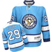 Reebok Pittsburgh Penguins NO.29 Marc-Andre Fleury Women's Jersey (Light Blue Premier Third)