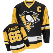 CCM Pittsburgh Penguins NO.66 Mario Lemieux Men's Jersey (Black Authentic Throwback)