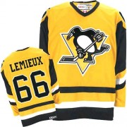 CCM Pittsburgh Penguins NO.66 Mario Lemieux Men's Jersey (Orange Authentic Throwback)