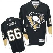 Reebok Pittsburgh Penguins NO.66 Mario Lemieux Men's Jersey (Black Authentic Home)