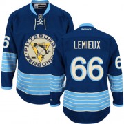 Reebok Pittsburgh Penguins NO.66 Mario Lemieux Men's Jersey (Navy Blue Premier New Third Winter Classic Vintage)