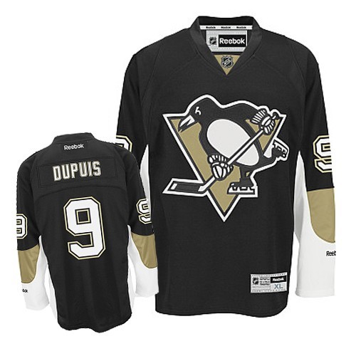Reebok Pittsburgh Penguins NO.9 Pascal Dupuis Men's Jersey (Black Authentic Home)