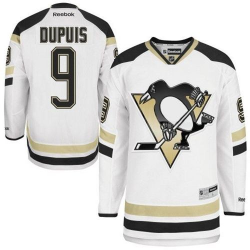 Reebok Pittsburgh Penguins NO.9 Pascal Dupuis Men's Jersey (White Authentic 2014 Stadium Series)