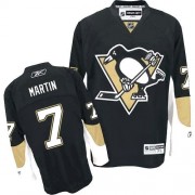 Reebok Pittsburgh Penguins NO.7 Paul Martin Men's Jersey (Black Premier Home)