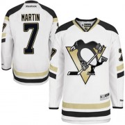 Reebok Pittsburgh Penguins NO.7 Paul Martin Men's Jersey (White Authentic 2014 Stadium Series)