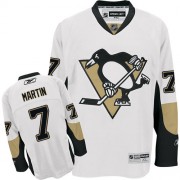 Reebok Pittsburgh Penguins NO.7 Paul Martin Men's Jersey (White Authentic Away)