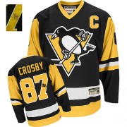 CCM Pittsburgh Penguins NO.87 Sidney Crosby Men's Jersey (Black Authentic Autographed Throwback) CCM Pittsburgh Penguins NO.87 Sidney Crosby Men's Jersey (Black Authentic Autographed Throwback)