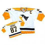 CCM Pittsburgh Penguins NO.87 Sidney Crosby Men's Jersey (White/Orange Authentic Throwback)