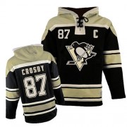 Old Time Hockey Pittsburgh Penguins NO.87 Sidney Crosby Men's Jersey (Black Authentic Sawyer Hooded Sweatshirt)