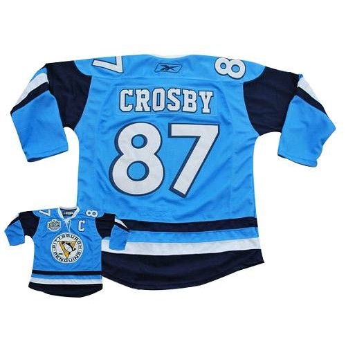 Reebok Pittsburgh Penguins NO.87 Sidney Crosby Men's Jersey (Blue Premier Winter Classic Vintage)