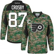 Reebok Pittsburgh Penguins NO.87 Sidney Crosby Men's Jersey (Camo Authentic Veterans Day Practice)