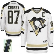 Reebok Pittsburgh Penguins NO.87 Sidney Crosby Men's Jersey (White Authentic 2014 Stadium Series Autographed)