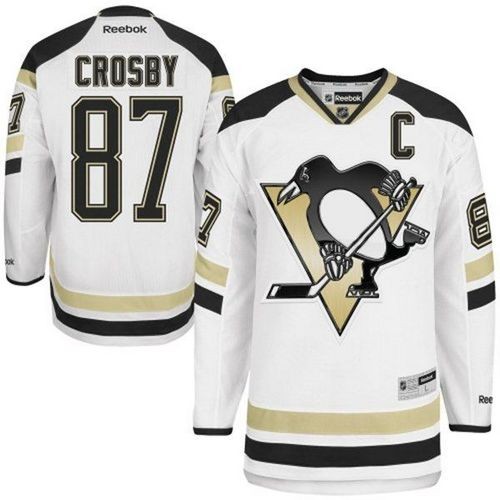 Reebok Pittsburgh Penguins NO.87 Sidney Crosby Men's Jersey (White Premier 2014 Stadium Series)