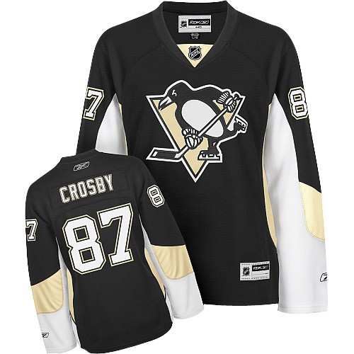 Reebok Pittsburgh Penguins NO.87 Sidney Crosby Women's Jersey (Black Authentic Home)
