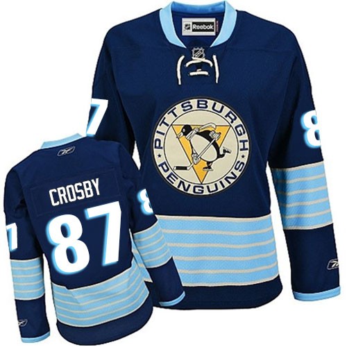 Reebok Pittsburgh Penguins NO.87 Sidney Crosby Women's Jersey (Navy Blue Authentic New Third Winter Classic Vintage)