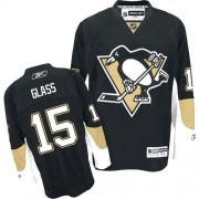 Reebok Pittsburgh Penguins NO.15 Tanner Glass Men's Jersey (Black Authentic Home)