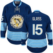 Reebok Pittsburgh Penguins NO.15 Tanner Glass Men's Jersey (Navy Blue Authentic Third Vintage)