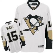 Reebok Pittsburgh Penguins NO.15 Tanner Glass Men's Jersey (White Authentic Away)