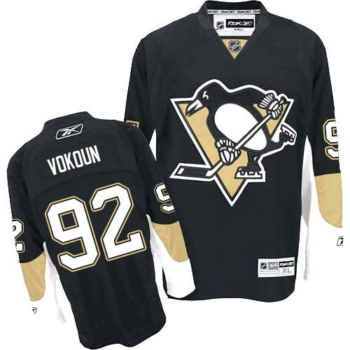 Reebok Pittsburgh Penguins NO.92 Tomas Vokoun Men's Jersey (Black Premier Home)