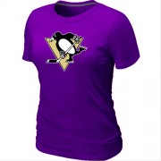 Pittsburgh Penguins Women's Team Logo Short Sleeve T-Shirt - Purple
