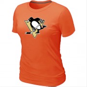 Pittsburgh Penguins Women's Team Logo Short Sleeve T-Shirt - Orange