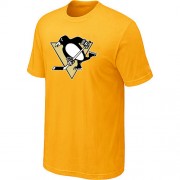Pittsburgh Penguins Mens Team Logo Short Sleeve T-Shirt - Yellow