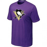 Pittsburgh Penguins Mens Team Logo Short Sleeve T-Shirt - Purple