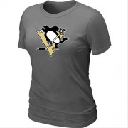 Pittsburgh Penguins Women's Team Logo Short Sleeve T-Shirt - Dark Grey