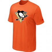 Pittsburgh Penguins Mens Team Logo Short Sleeve T-Shirt - Orange