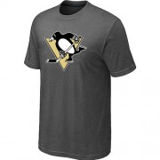 Pittsburgh Penguins Mens Team Logo Short Sleeve T-Shirt - Dark Grey