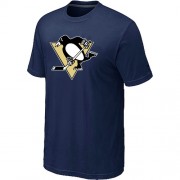 Pittsburgh Penguins Mens Team Logo Short Sleeve T-Shirt - Dark Blue