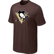 Pittsburgh Penguins Mens Team Logo Short Sleeve T-Shirt - Brown